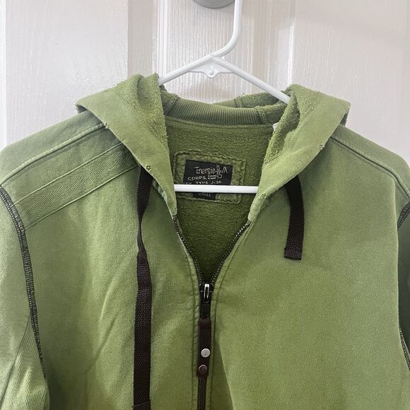 Energie B Corps 45 by Sixty Green Full Zip Hoodie Distressed Women's Size Small - Picture 9 of 16